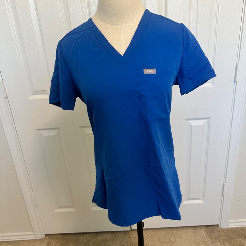 FIGS Catarina One-Pocket Scrub Top Royal Blue XS